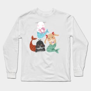 Mermaid Bunny BSC Circle Pattern | Bailey Sean Claude x Bunniesmee Long Sleeve T-Shirt